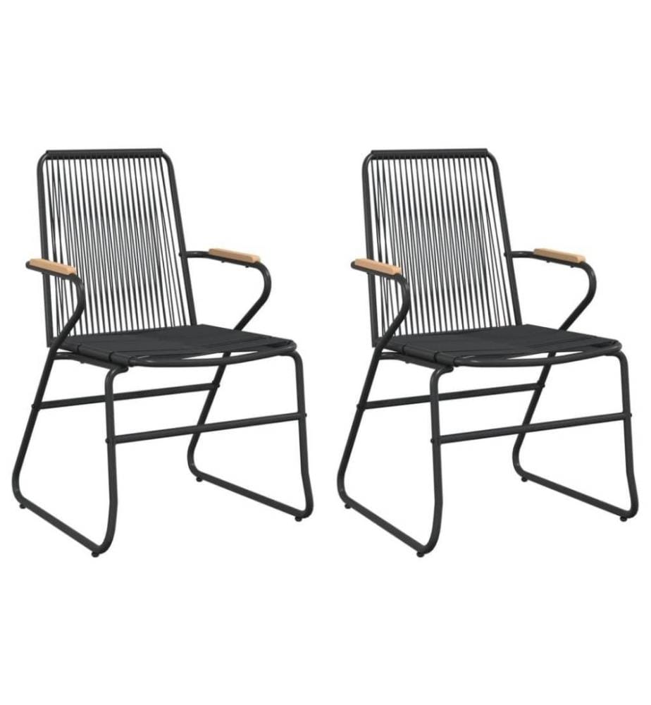 3-tlg. Garten-Essgruppe Schwarz PVC Rattan