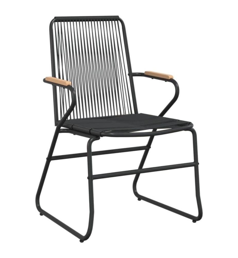 5-tlg. Garten-Essgruppe Schwarz PVC Rattan