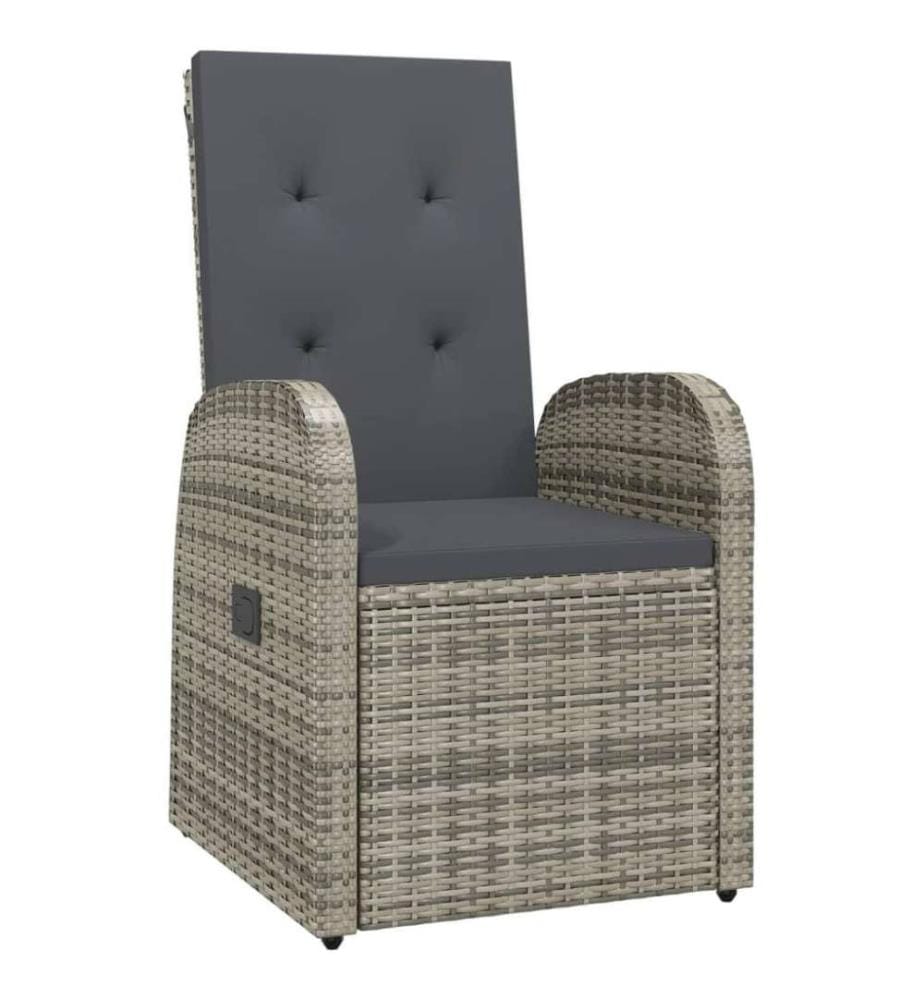 Ensemble de salle à manger de jardin 5 pcs avec coussins Gris
