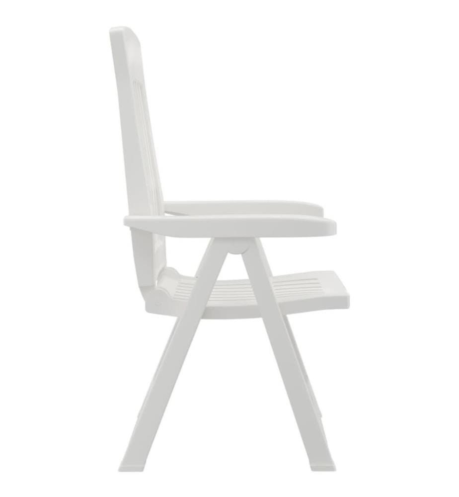Gartenstühle 2 Stk. Verstellbar Weiss PP