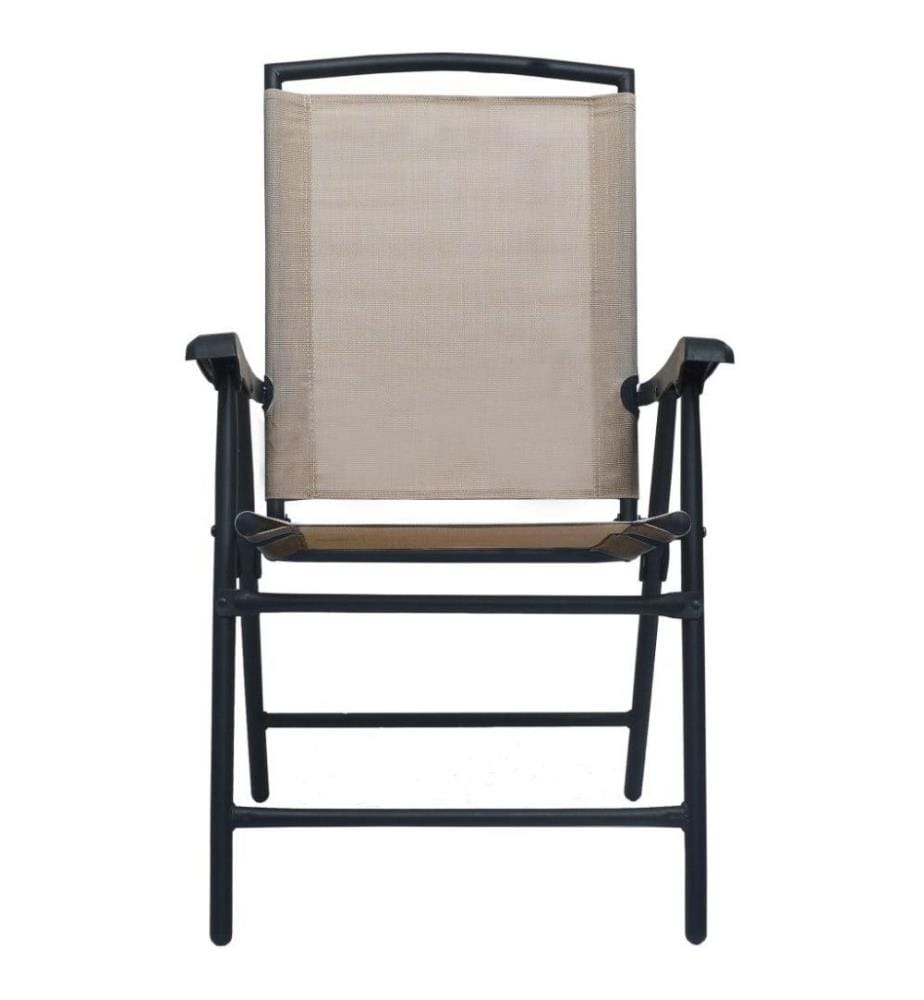 Chaises de jardin pliables 2 pcs Textilène Taupe
