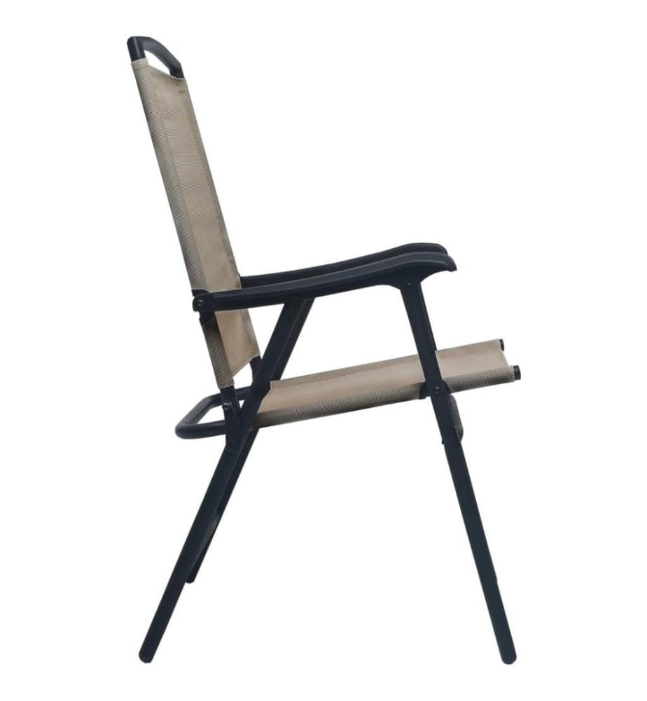 Chaises de jardin pliables 2 pcs Textilène Taupe