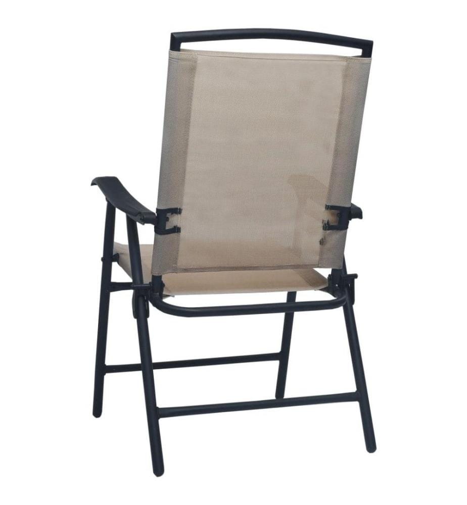 Chaises de jardin pliables 2 pcs Textilène Taupe