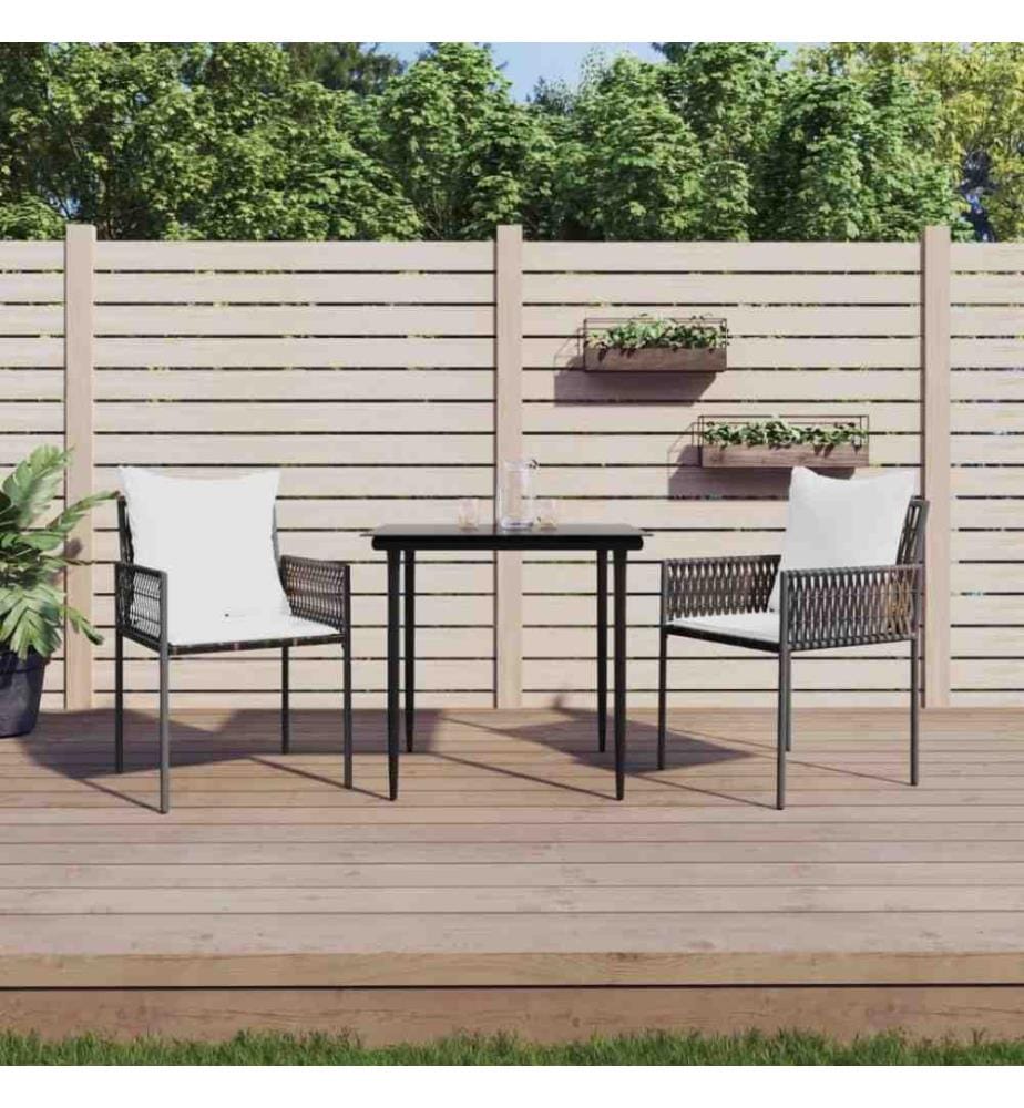 Gartenstühle mit Kissen 2 Stk. Braun 54x61x83 cm Poly Rattan