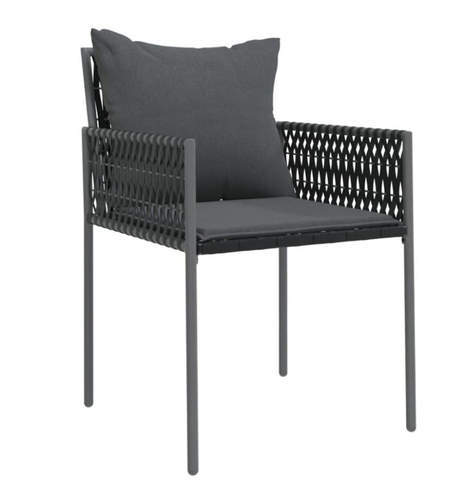 Chaises de jardin avec coussins lot de 2 noir 54x61x83 cm rotin