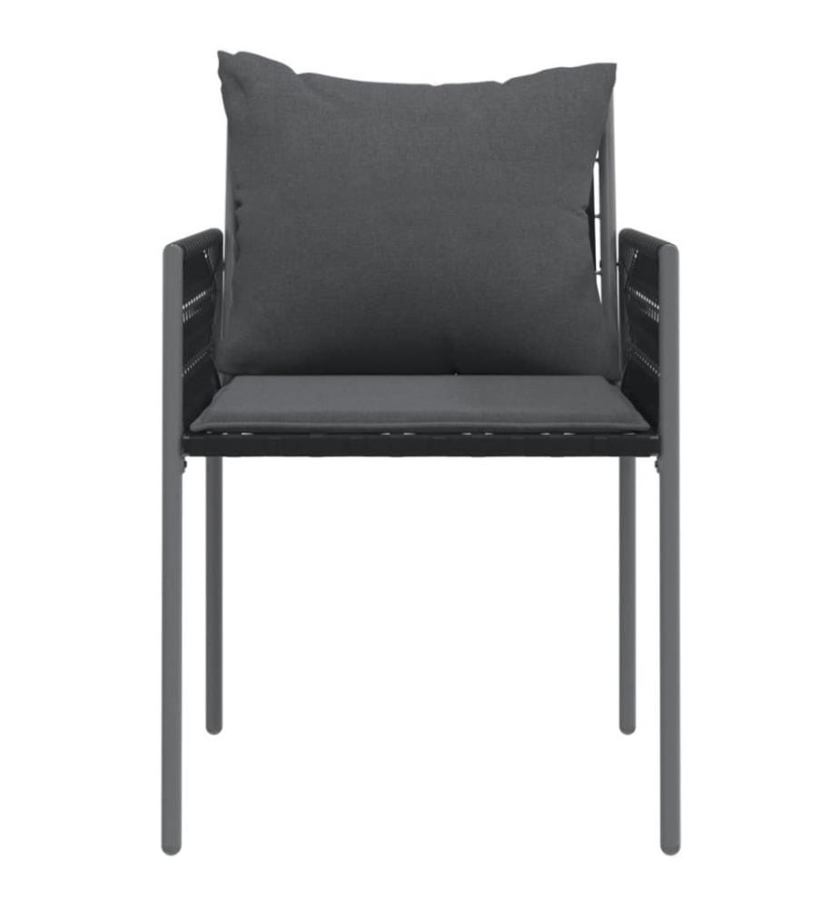 Chaises de jardin avec coussins lot de 2 noir 54x61x83 cm rotin