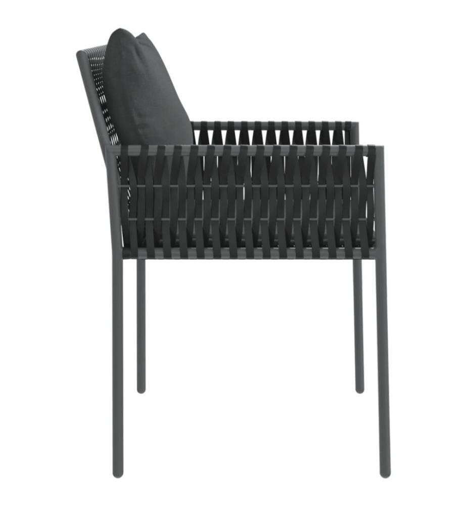 Chaises de jardin avec coussins lot de 2 noir 54x61x83 cm rotin