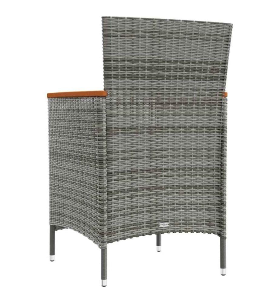 Garten-Essstühle 2 Stk. Poly Rattan Grau