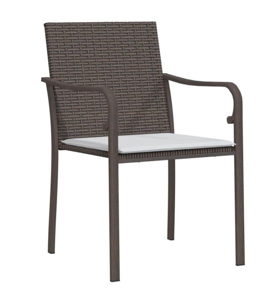 Chaises de jardin et coussins lot de 4 marron 56x59x84 cm rotin