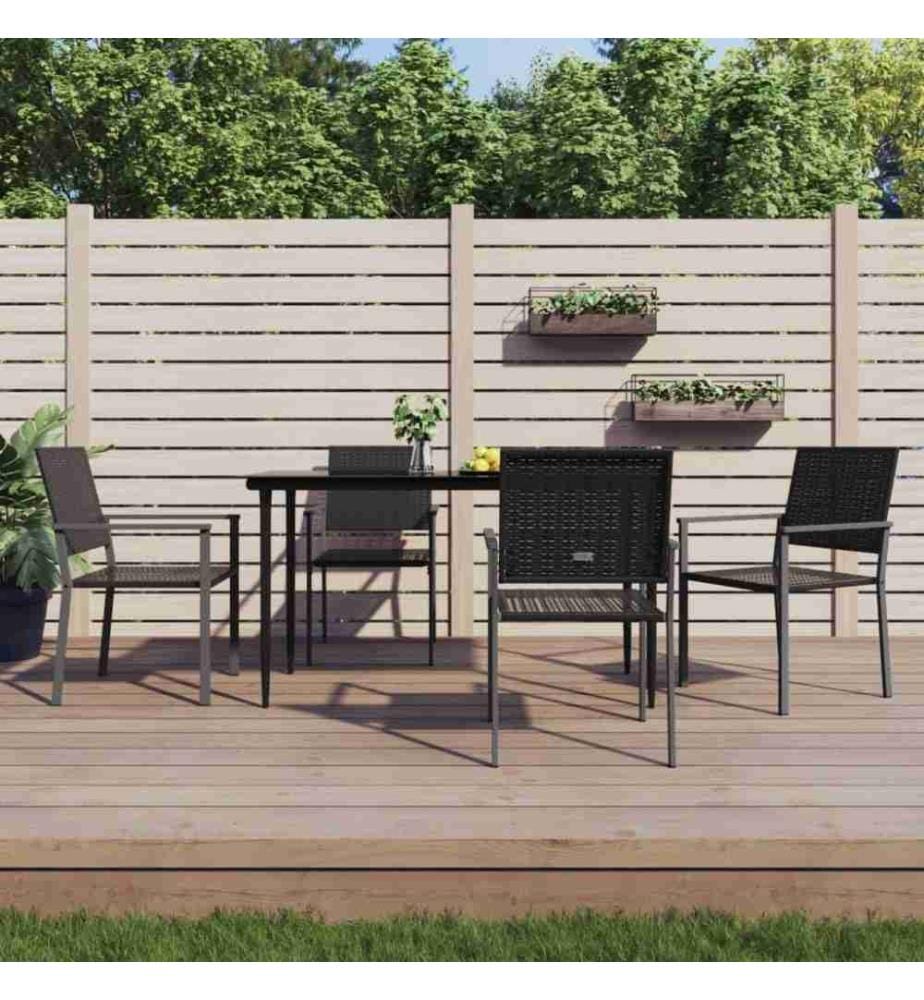 Gartenstühle 4 Stk. Schwarz 54x62,5x89 cm Poly Rattan