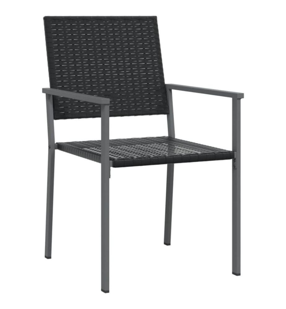 Gartenstühle 4 Stk. Schwarz 54x62,5x89 cm Poly Rattan