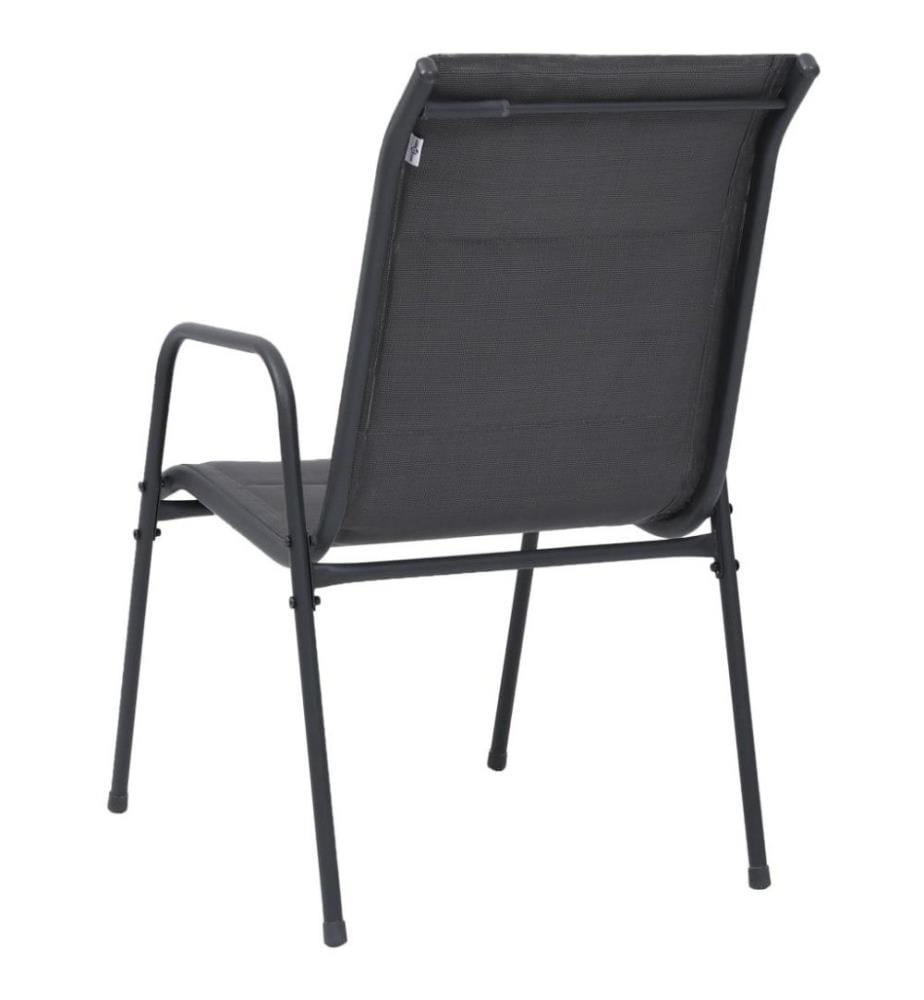 Stapelbare Gartenstühle 2 Stk. Stahl und Textiline Anthrazit