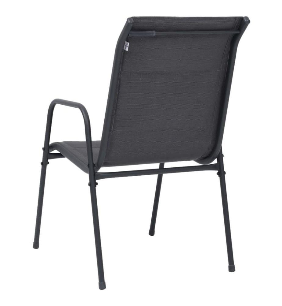 Stapelbare Gartenstühle 4 Stk. Stahl und Textiline Anthrazit