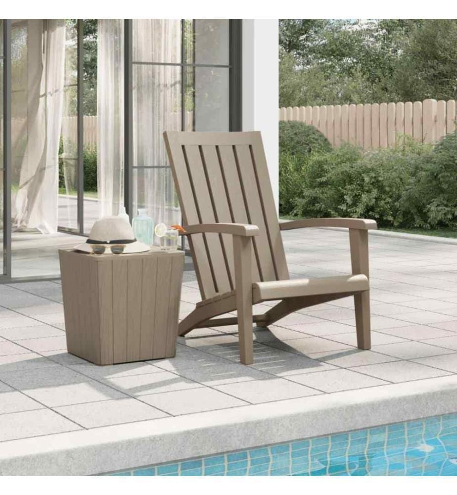 Chaise de jardin Adirondack marron clair polypropylène