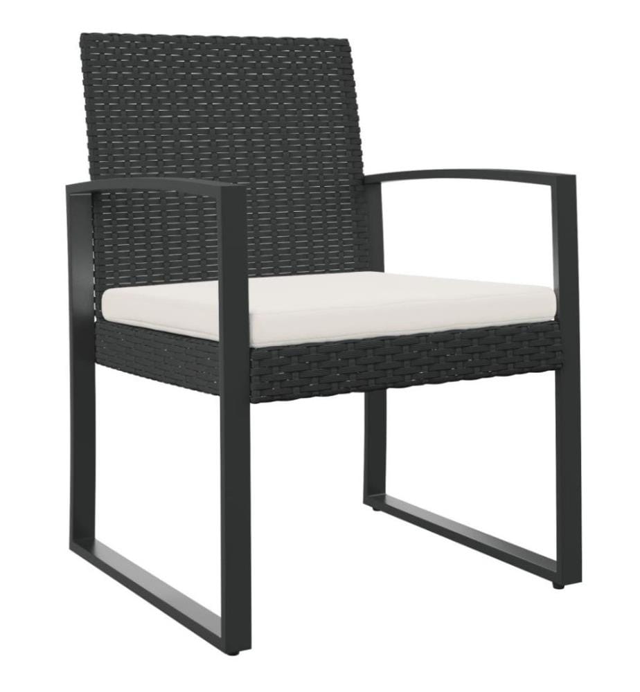 Chaises à manger de jardin lot de 2 noir rotin PP