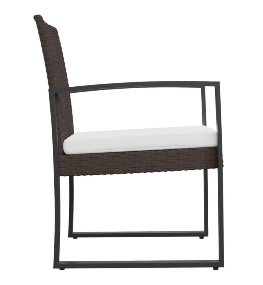 Chaises à manger de jardin lot de 2 noir rotin PP