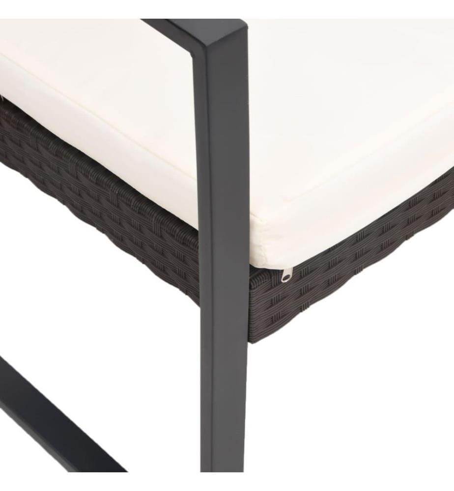 Chaises à manger de jardin lot de 2 noir rotin PP
