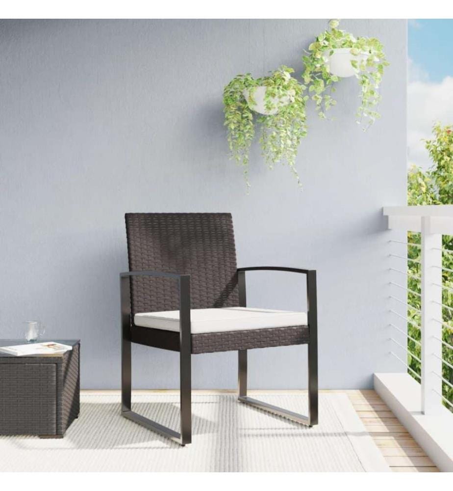 Chaises à manger de jardin lot de 2 marron rotin PP