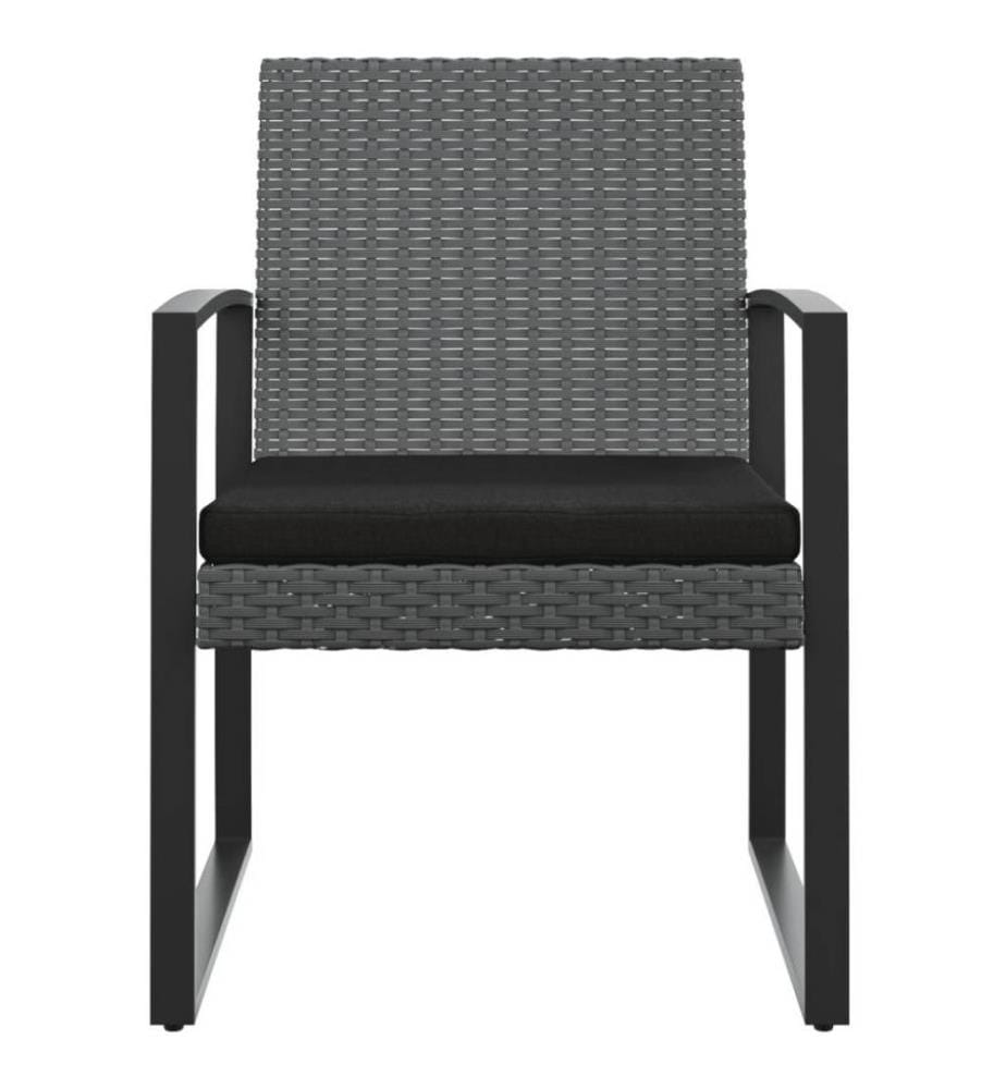 Chaises à manger de jardin lot de 2 gris foncé rotin PP