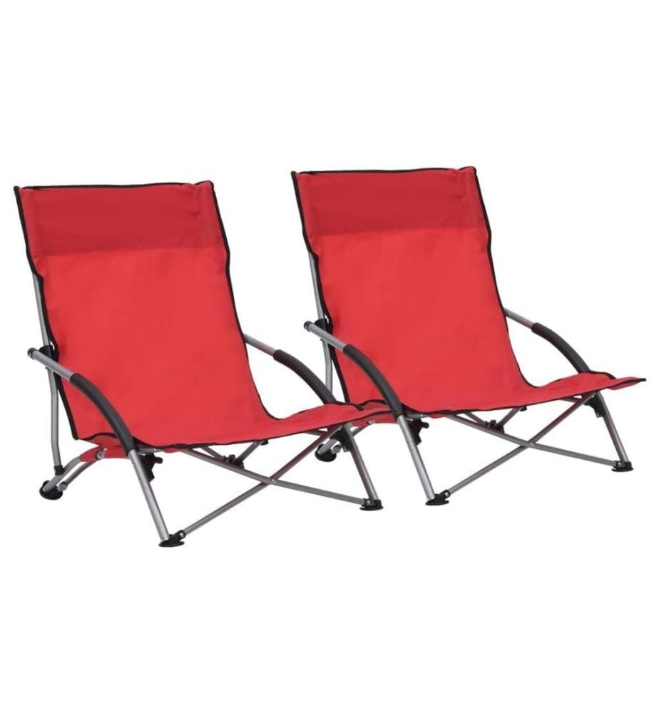 Klappbare Strandstühle 2 Stk. Rot Stoff