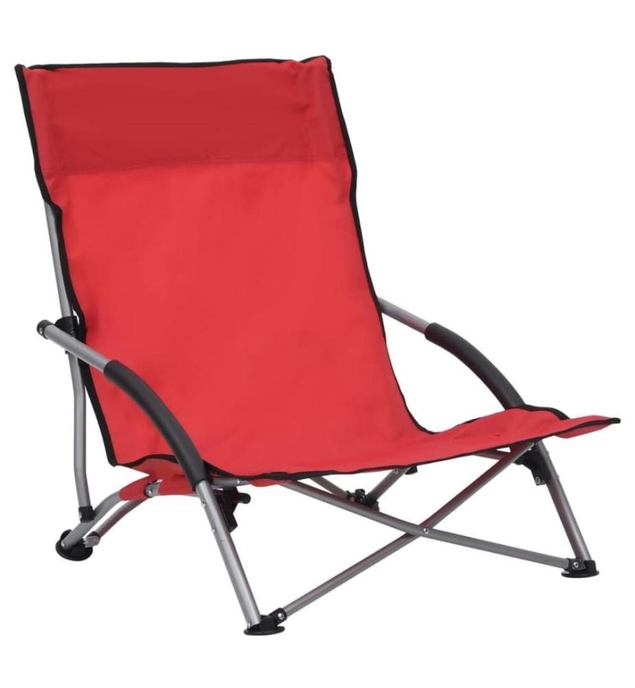 Klappbare Strandstühle 2 Stk. Rot Stoff