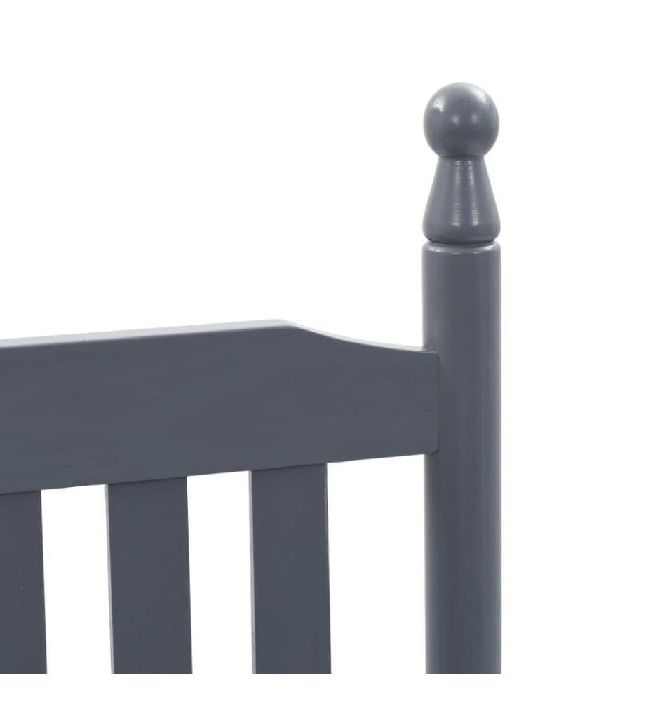 Chaise à bascule avec siège incurvé Gris Bois de peuplier
