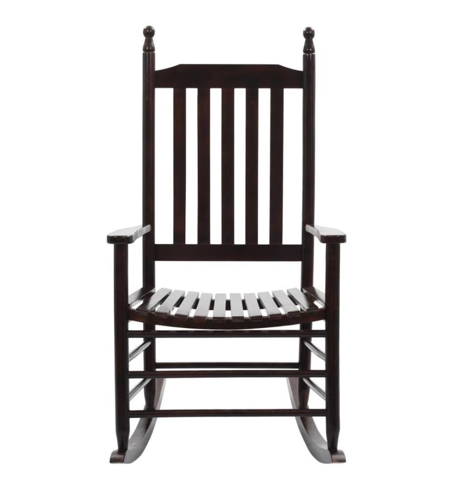 Schaukelstuhl mit gebogener Sitzfläche Braun Pappelholz