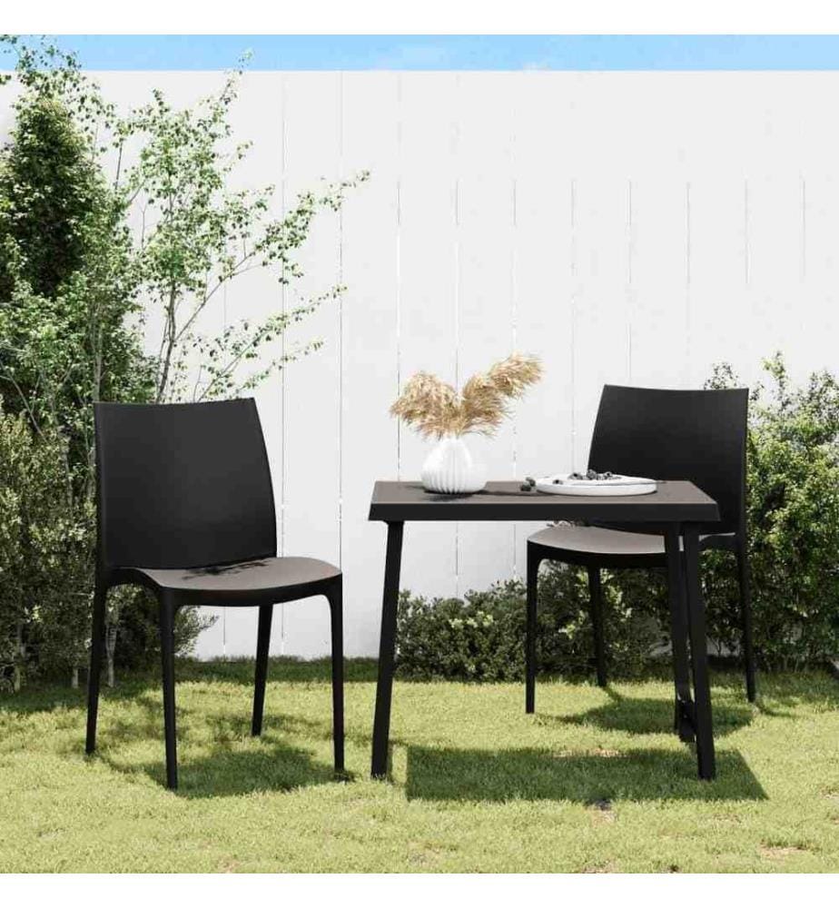 Gartenstühle 2 Stk. Anthrazit 50x46x80 cm Polypropylen