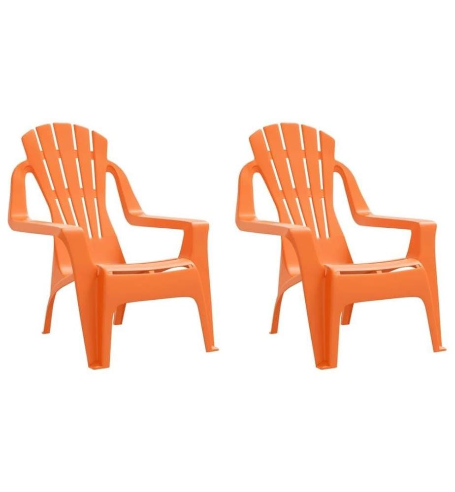 Kinder-Gartenstühle 2 Stk. Orange 37x34x44 cm PP Holzoptik