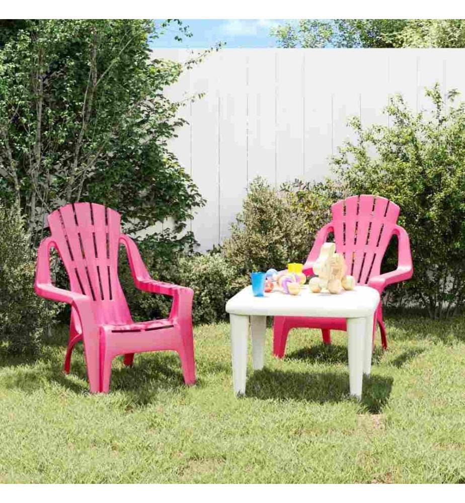 Chaises de jardin pour enfants lot de 2 rose 37x34x44 cm PP