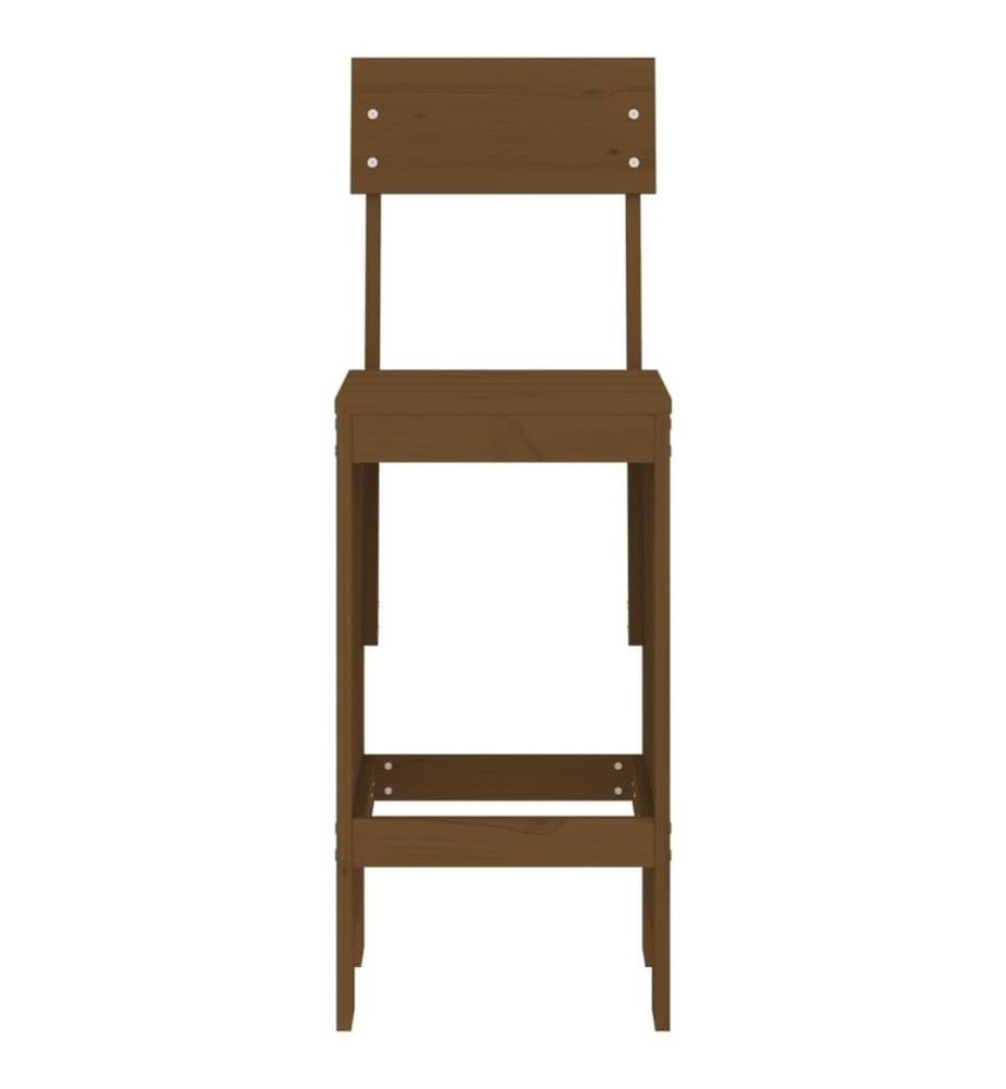 Barhocker 2 Stk. Honigbraun 40x48,5x115,5 cm Massivholz Kiefer
