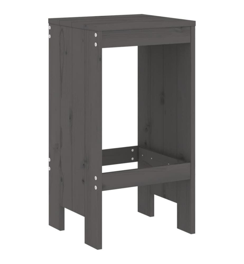 Barhocker 2 Stk. Grau 40x36x75 cm Massivholz Kiefer