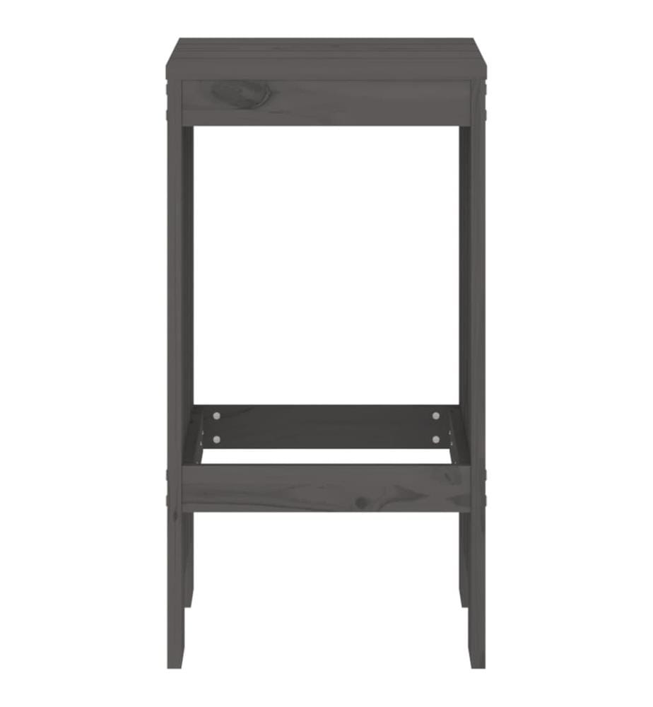 Barhocker 2 Stk. Grau 40x36x75 cm Massivholz Kiefer