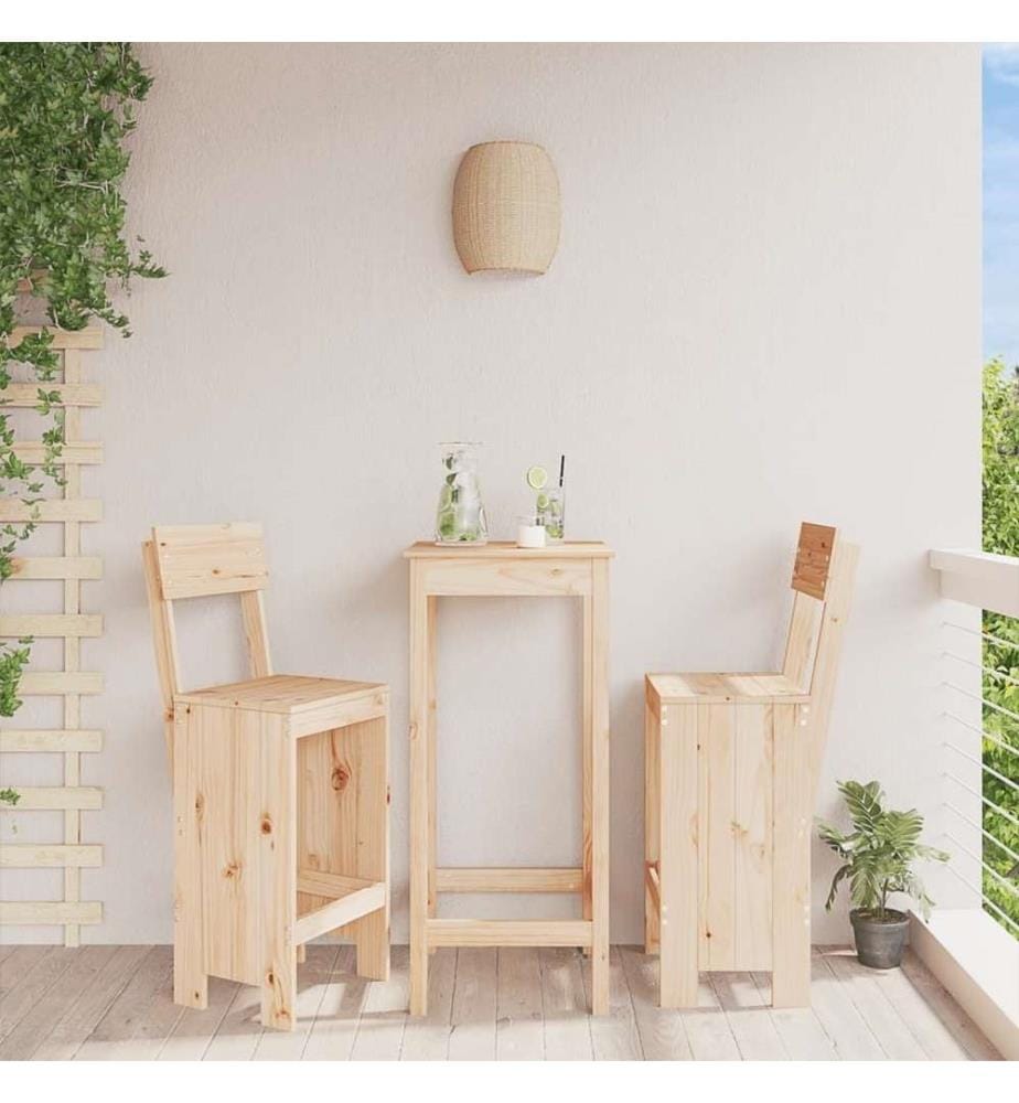 Barhocker 2 Stk. 40x48,5x115,5 cm Massivholz Kiefer