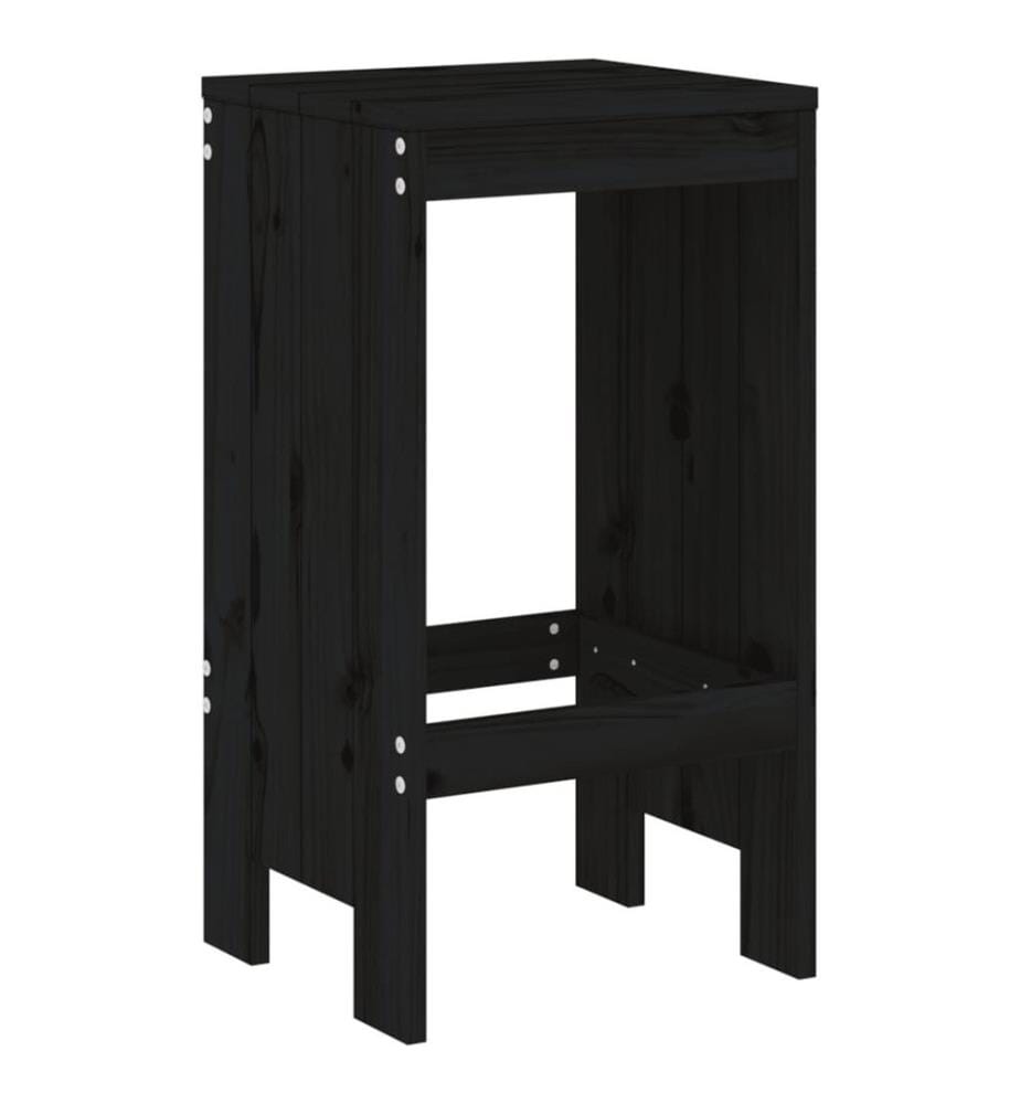 Barhocker 2 Stk. Schwarz 40x36x75 cm Massivholz Kiefer