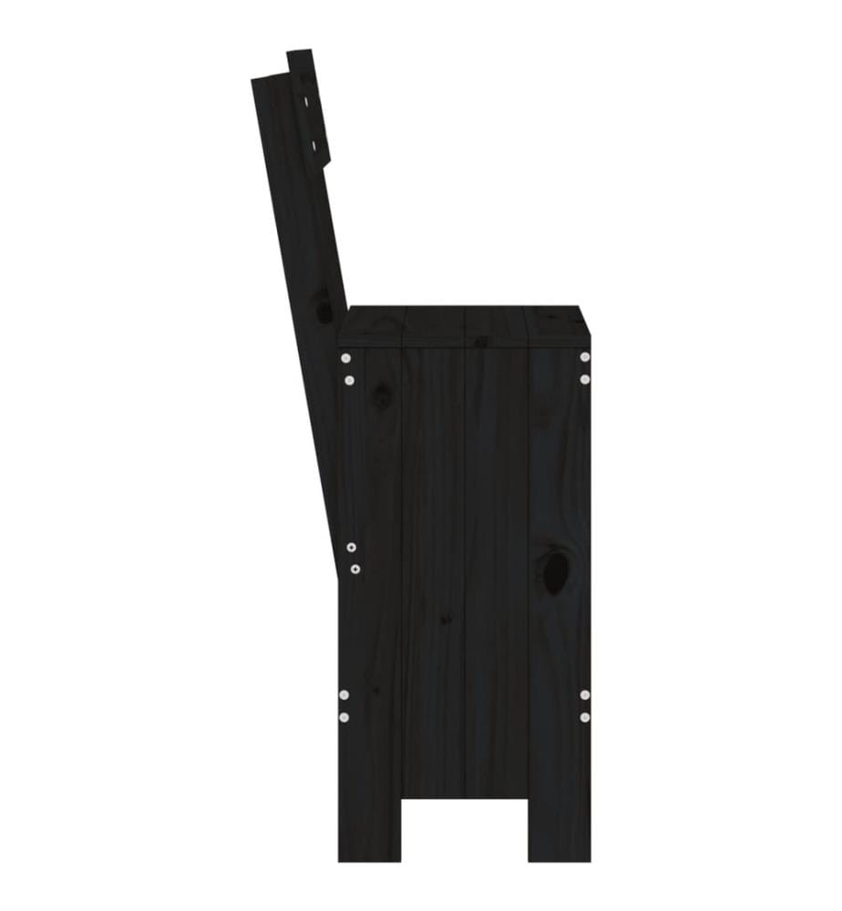 Barhocker 2 Stk. Schwarz 40x48,5x115,5cm Massivholz Kiefer