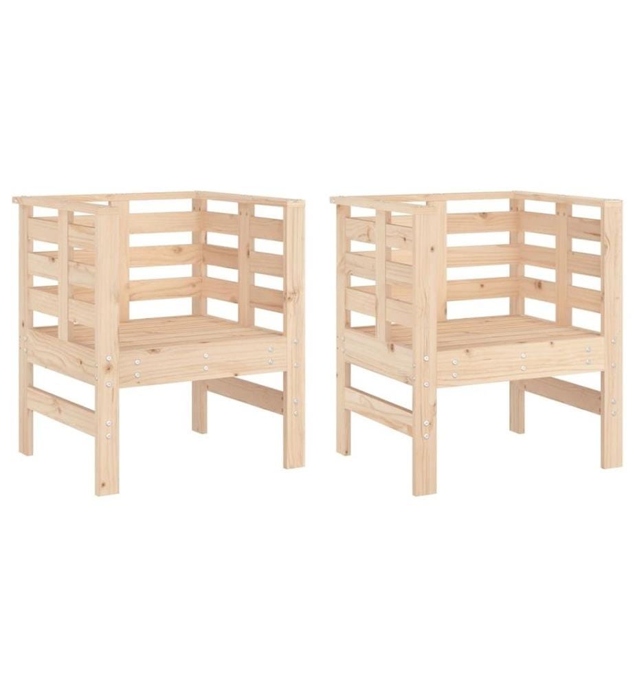 Chaises de jardin lot de 2 61,5x53x71 cm bois de pin massif