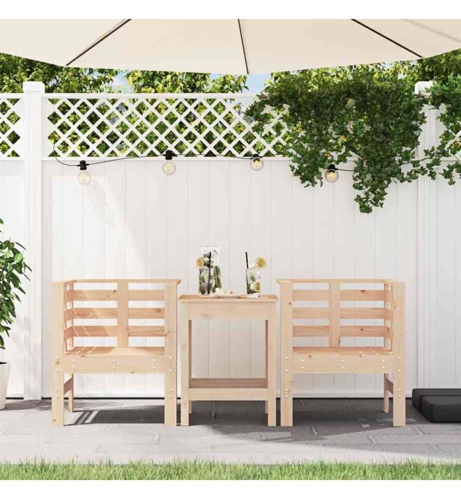 Chaises de jardin lot de 2 61,5x53x71 cm bois de pin massif