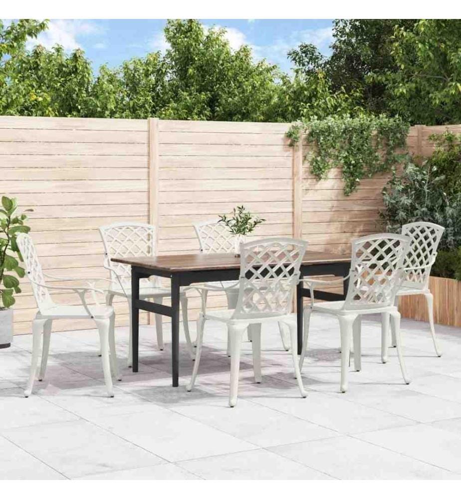Chaises de jardin lot de 6 fonte d'aluminium blanc