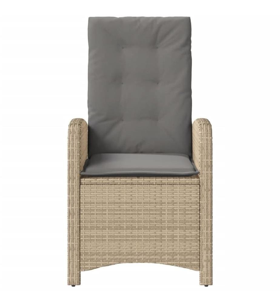 Gartensessel Kissen 2Stk. Verstellbar Beigemischung Poly Rattan