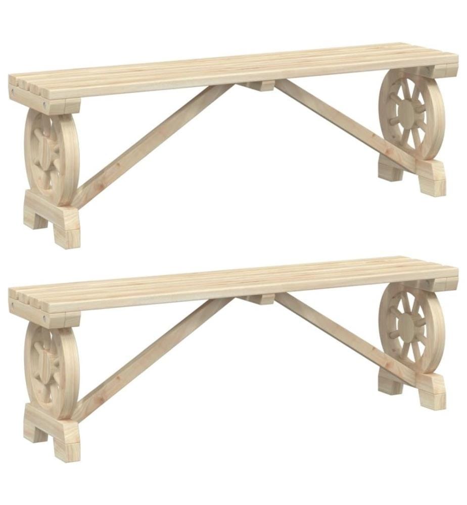 Bancs de jardin 2 pcs bois de sapin massif