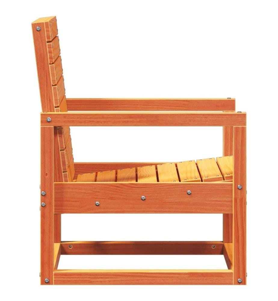 Chaise de jardin cire marron 57,5x63x76 cm bois de pin massif