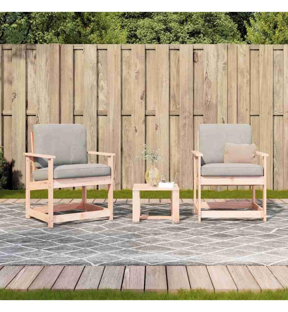 3-tlg. Garten-Lounge-Set Massivholz Douglasie
