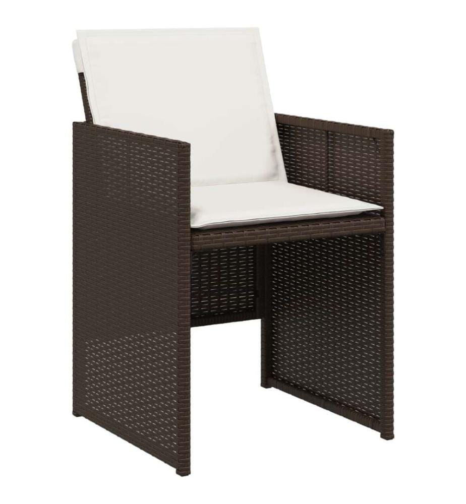 Gartenstühle mit Kissen 4 Stk. Braun Poly Rattan