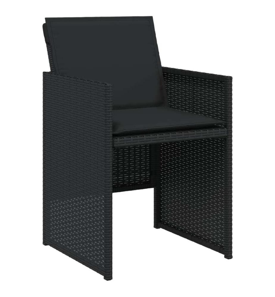Gartenstühle mit Kissen 4 Stk. Schwarz Poly Rattan