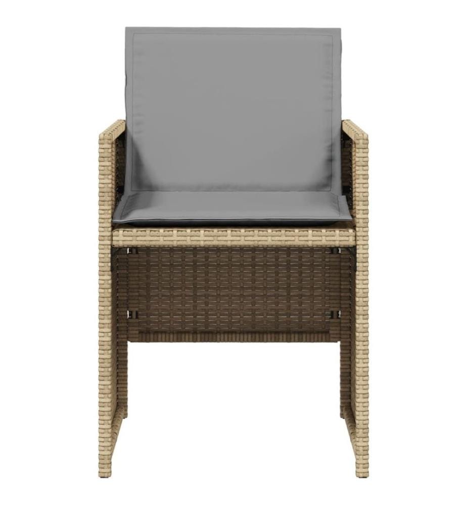 Gartenstühle mit Kissen 4 Stk. Beigemischung Poly Rattan