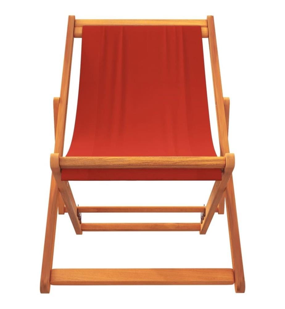 Strandstühle 2 Stk. Klappbar Rot Stoff