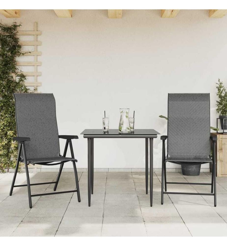 Gartenstühle 2 Stk. Klappbar Grau Poly Rattan