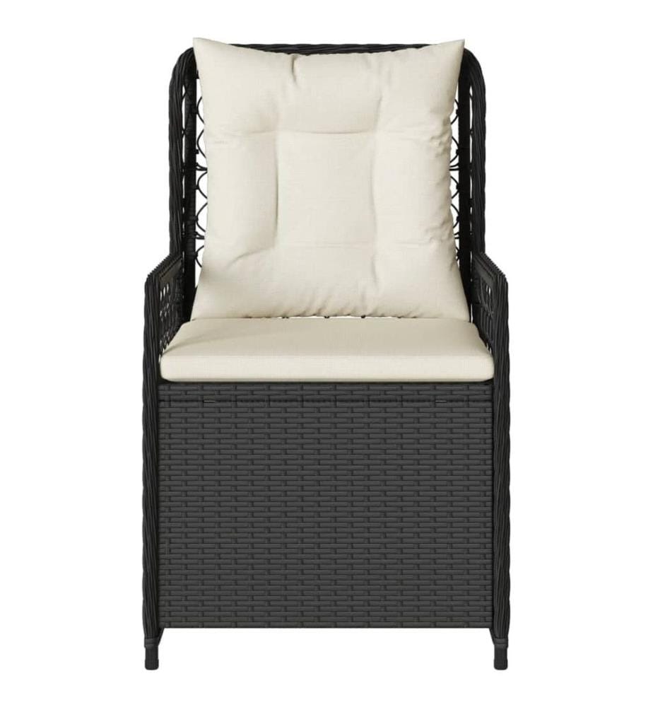 Gartensessel 2 Stk. Verstellbar Schwarz Poly Rattan