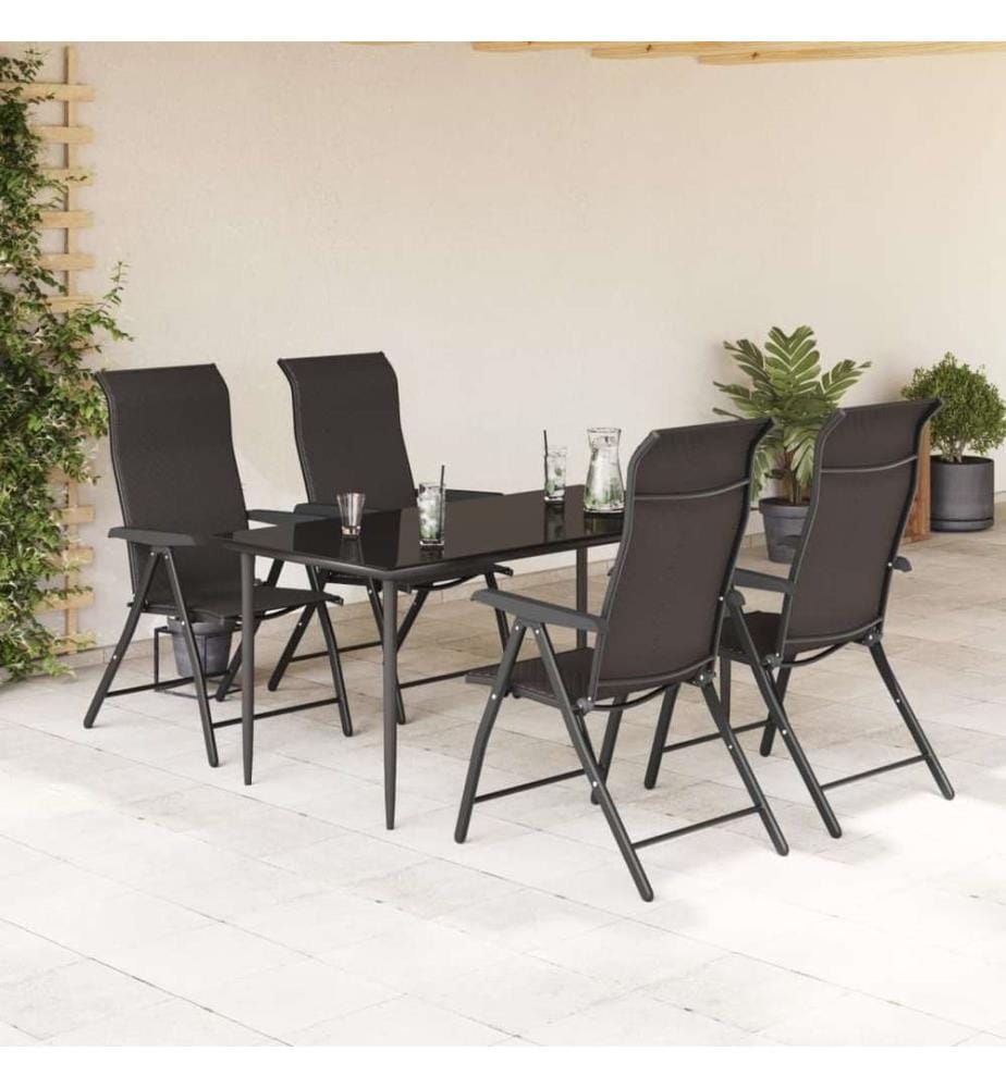 Gartenstühle 4 Stk. Klappbar Schwarz Kaffeebraun Poly Rattan